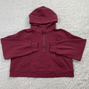 Lululemon Sweater Womens XL/XXL Burgundy Scuba Oversized Half Zip Hoodie Casual